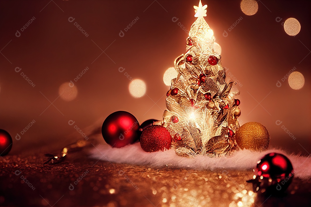 Belas decorações de natal em uma noite de celebração