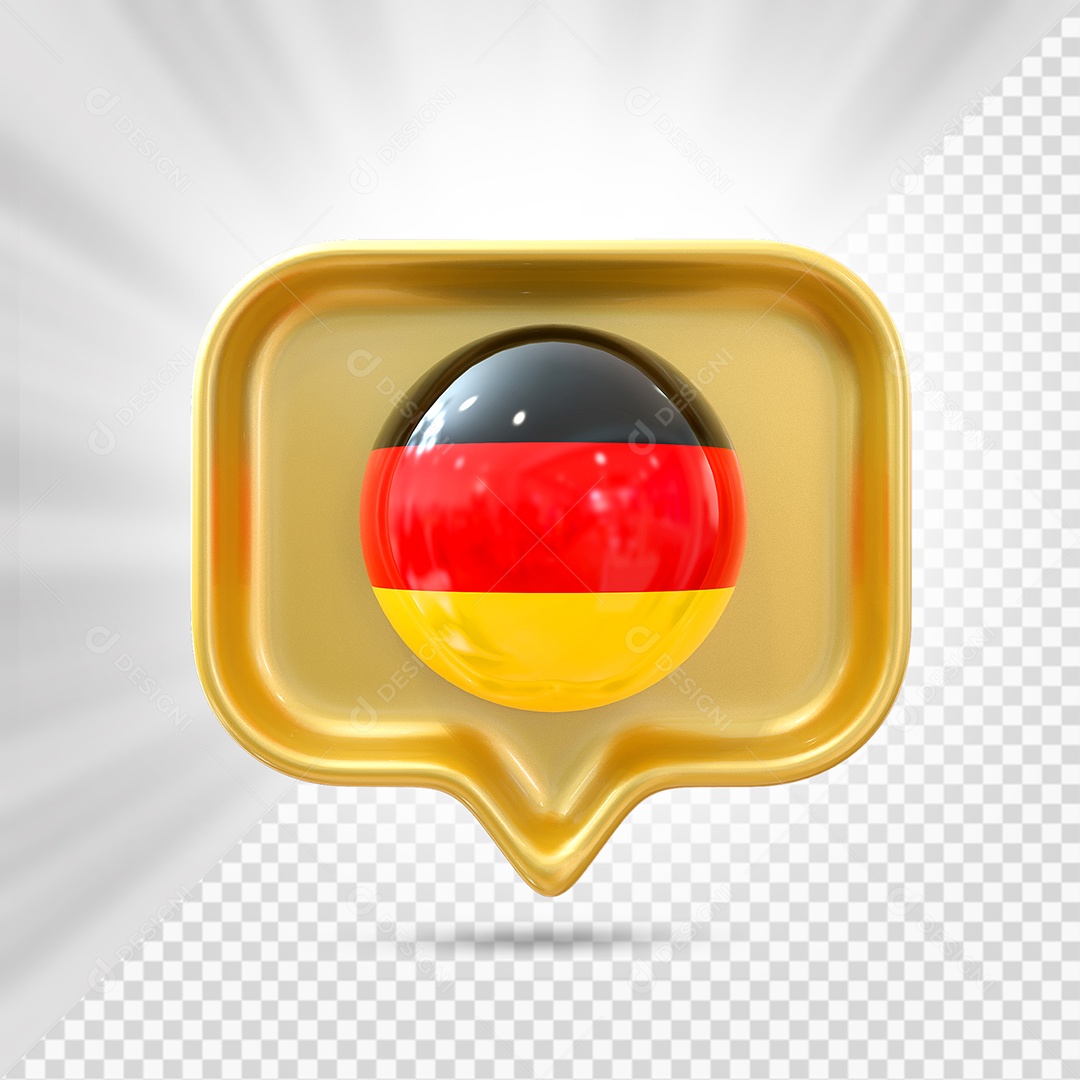 Alemanha Ícone 3D Elemento Dourado para Composição PSD