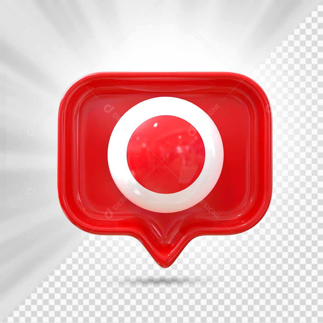 Japão Ícone 3D Elemento Vermelho para Composição PSD