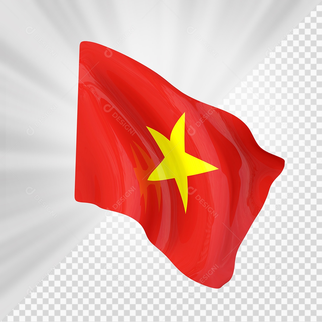 Vietnã Bandeira 3D Elemento para Composição PSD