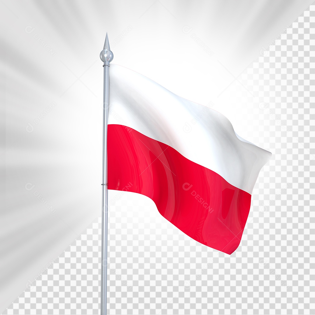 Polônia Bandeira 3D Elemento para Composição PSD