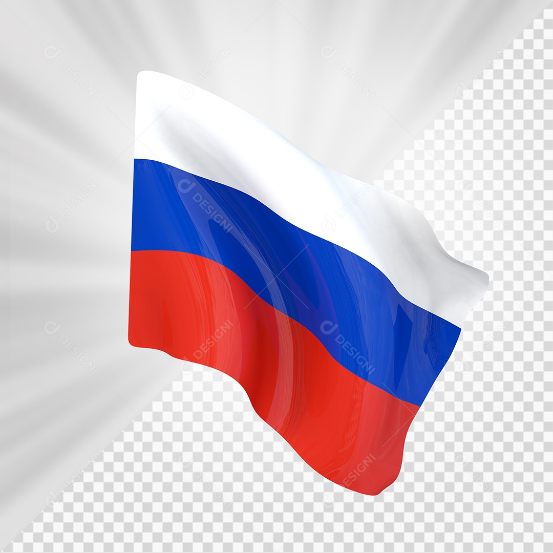 Rússia Bandeira 3D Elemento para Composição PSD