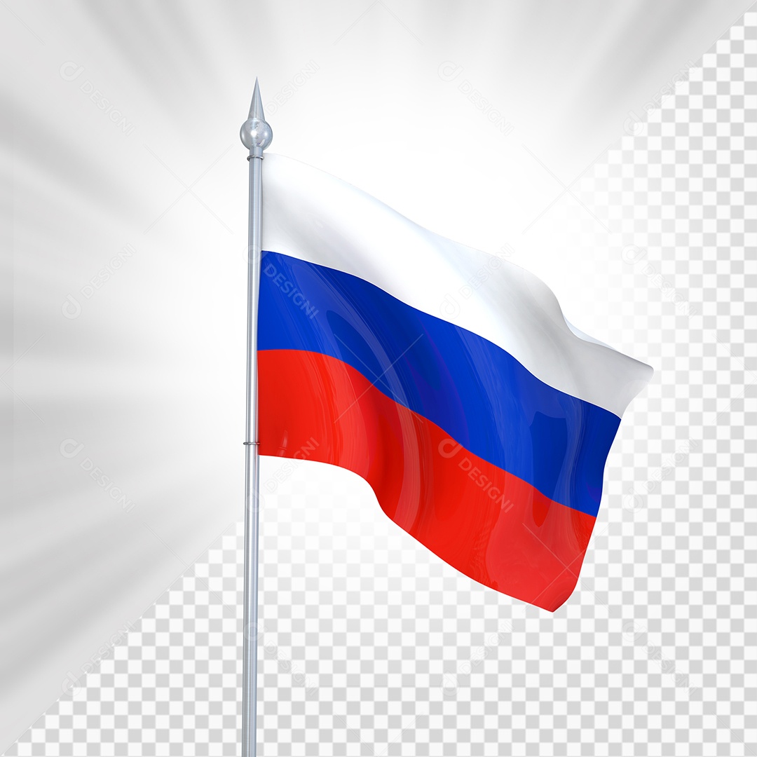 Rússia Bandeira 3D Elemento para Composição PSD