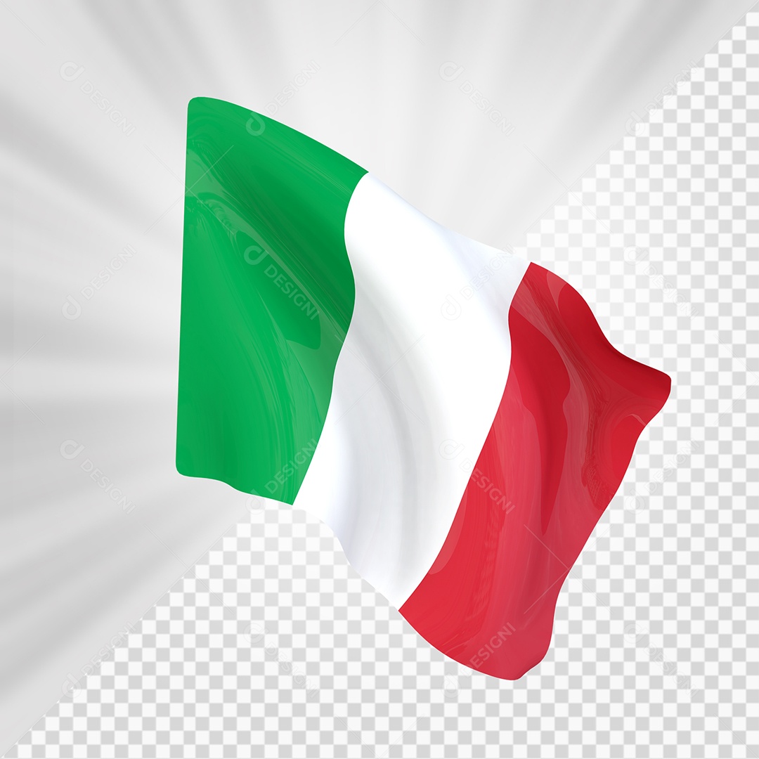 Itália Bandeira 3D Elemento para Composição PSD