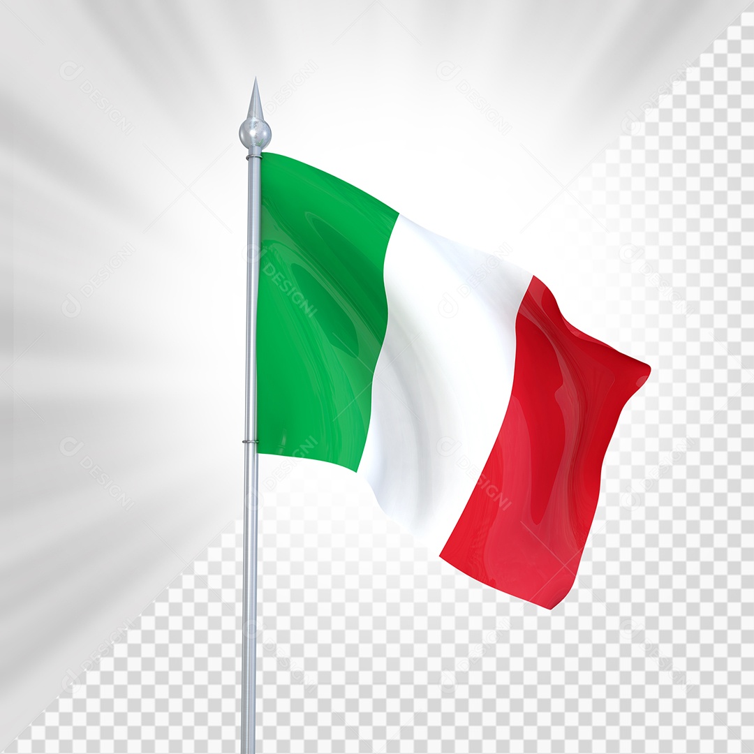 Itália Bandeira 3D Elemento para Composição PSD