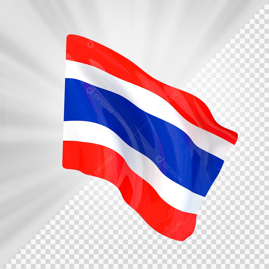 Tailândia Bandeira 3D Elemento para Composição PSD