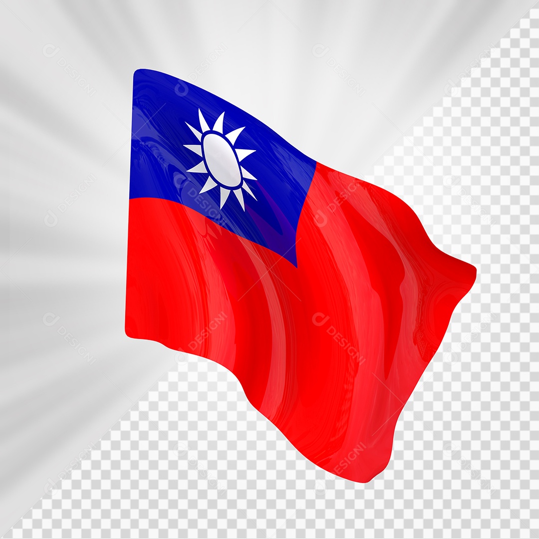 Taiwan Bandeira 3D Elemento para Composição PSD