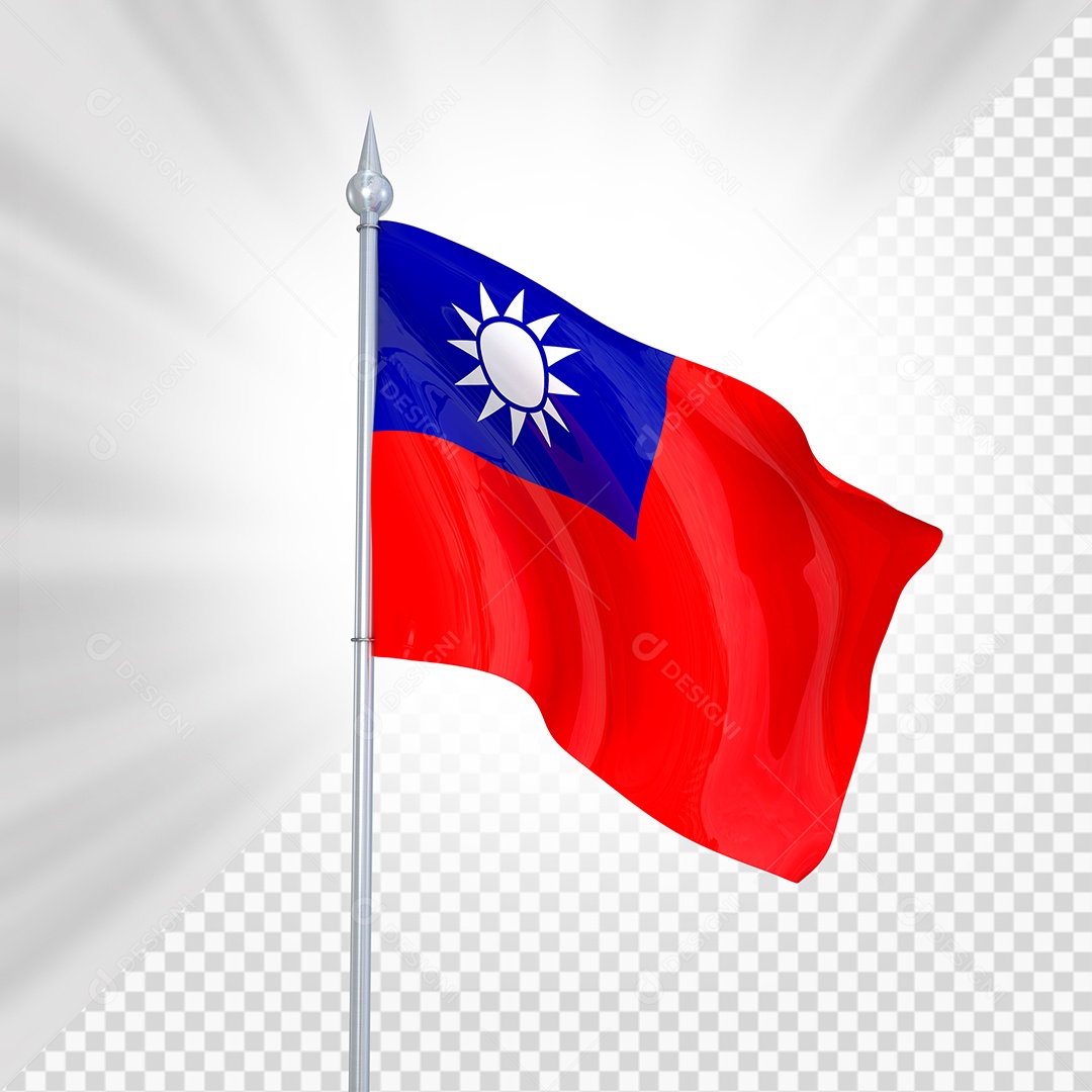 Taiwan Bandeira 3D Elemento para Composição PSD