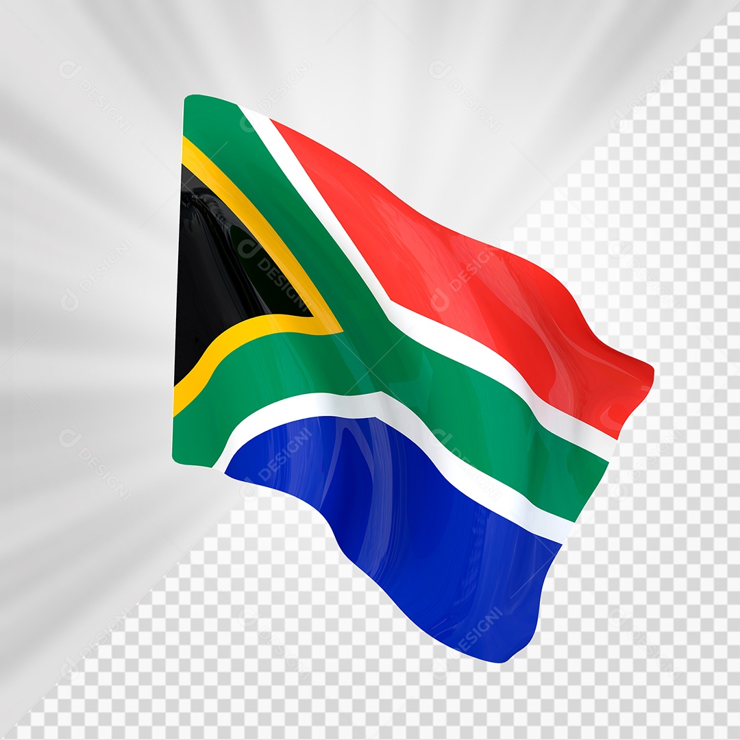 África do Sul Bandeira 3D Elemento para Composição PSD