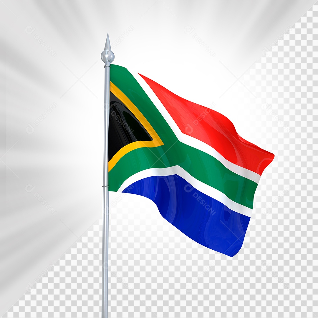 África do Sul Bandeira 3D Elemento para Composição PSD