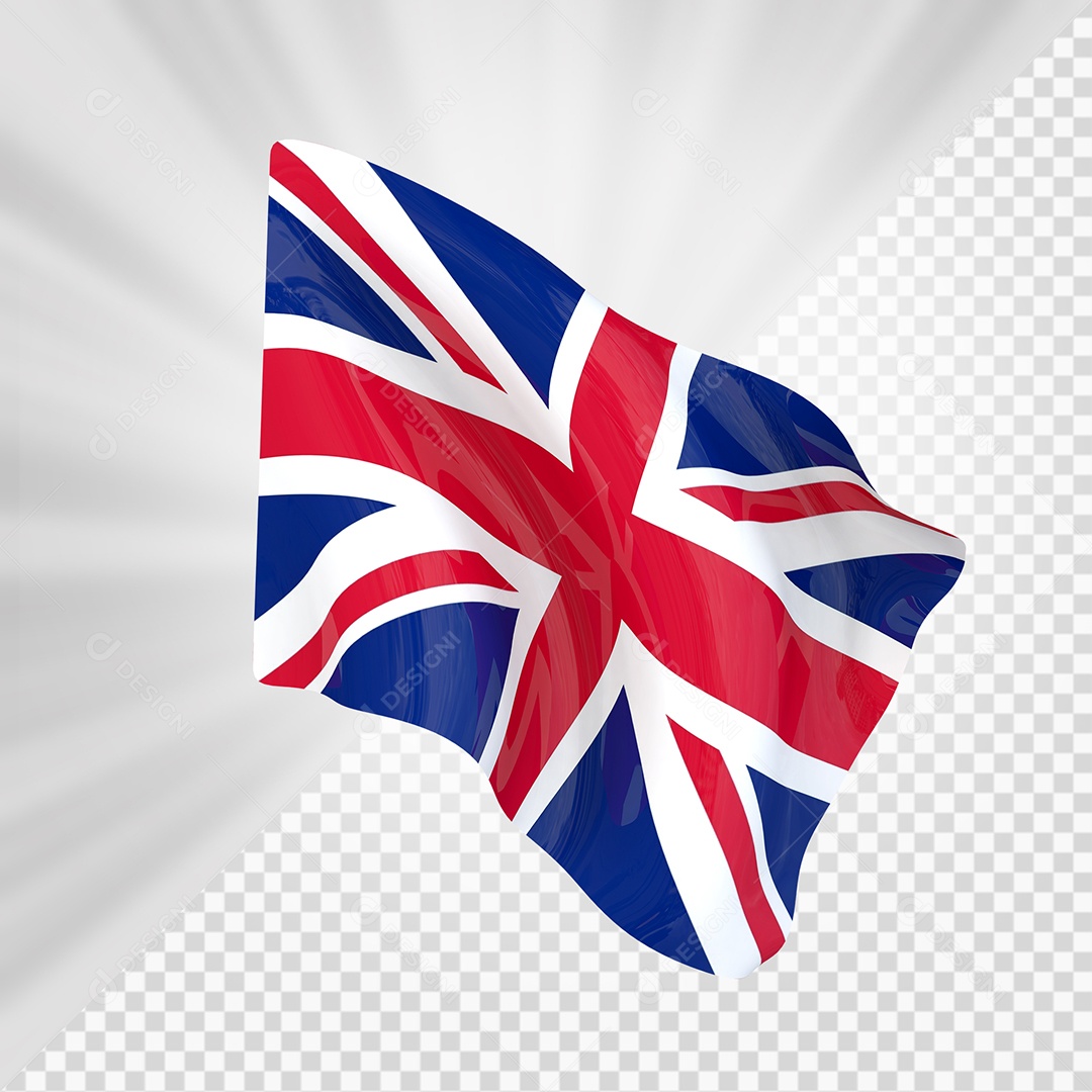 Reino Unido Bandeira 3D Elemento para Composição PSD