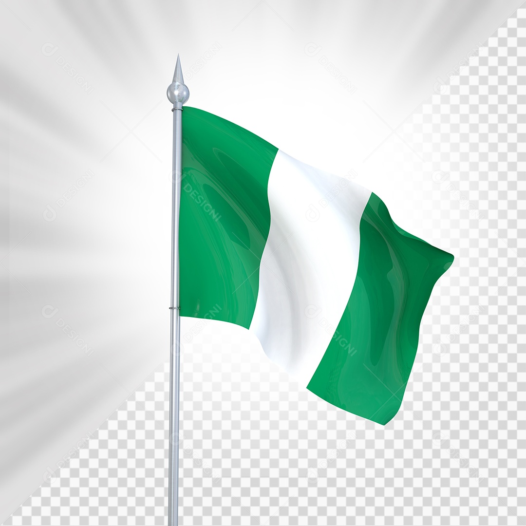 Nigéria Bandeira 3D Elemento para Composição PSD