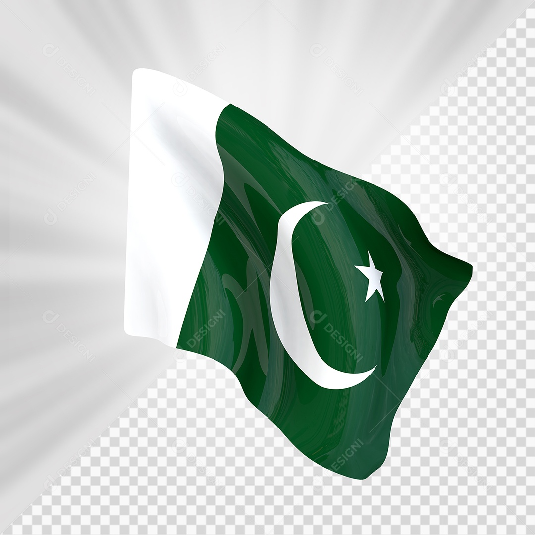 Paquistão Bandeira 3D Elemento para Composição PSD