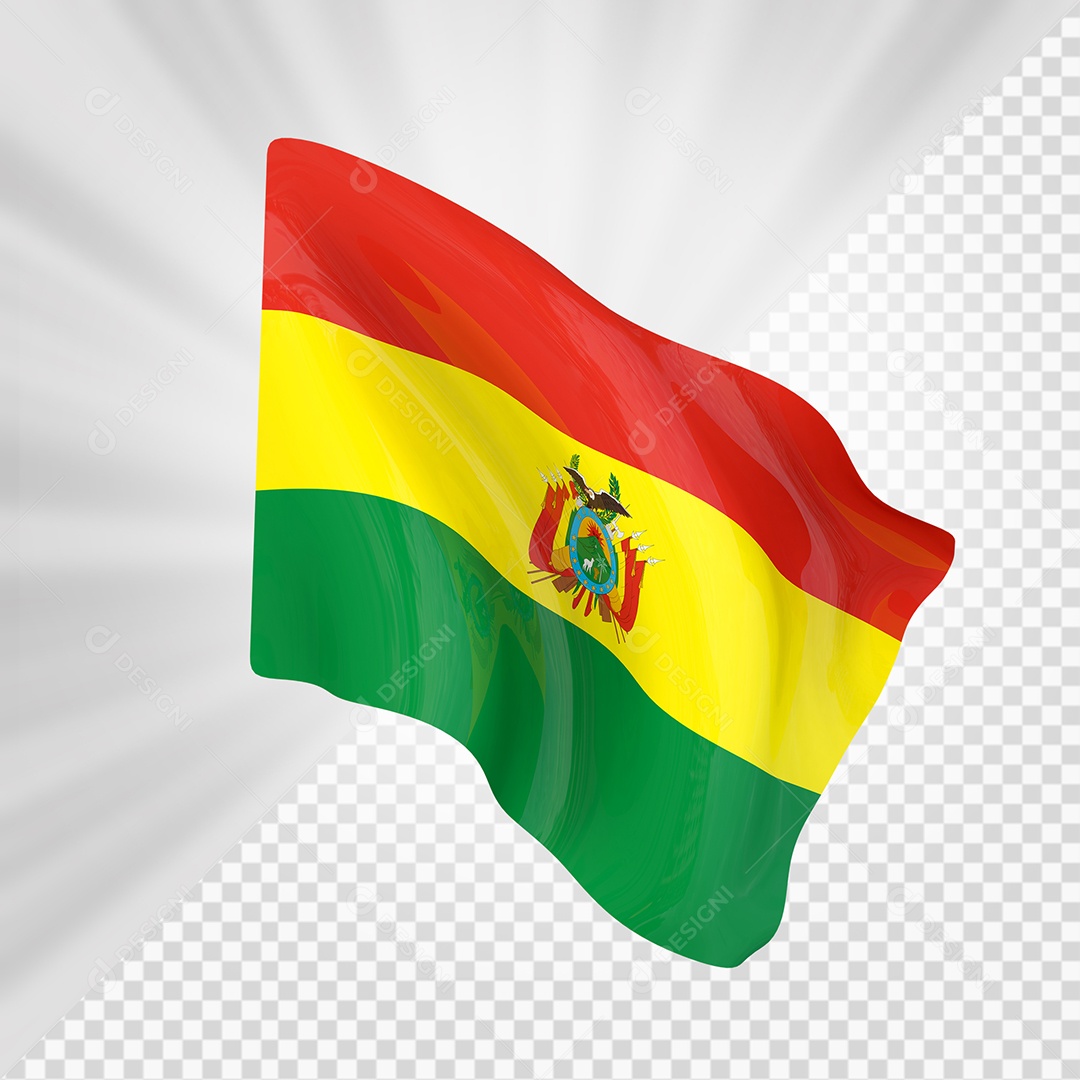 Bolívia Bandeira 3D Elemento para Composição PSD