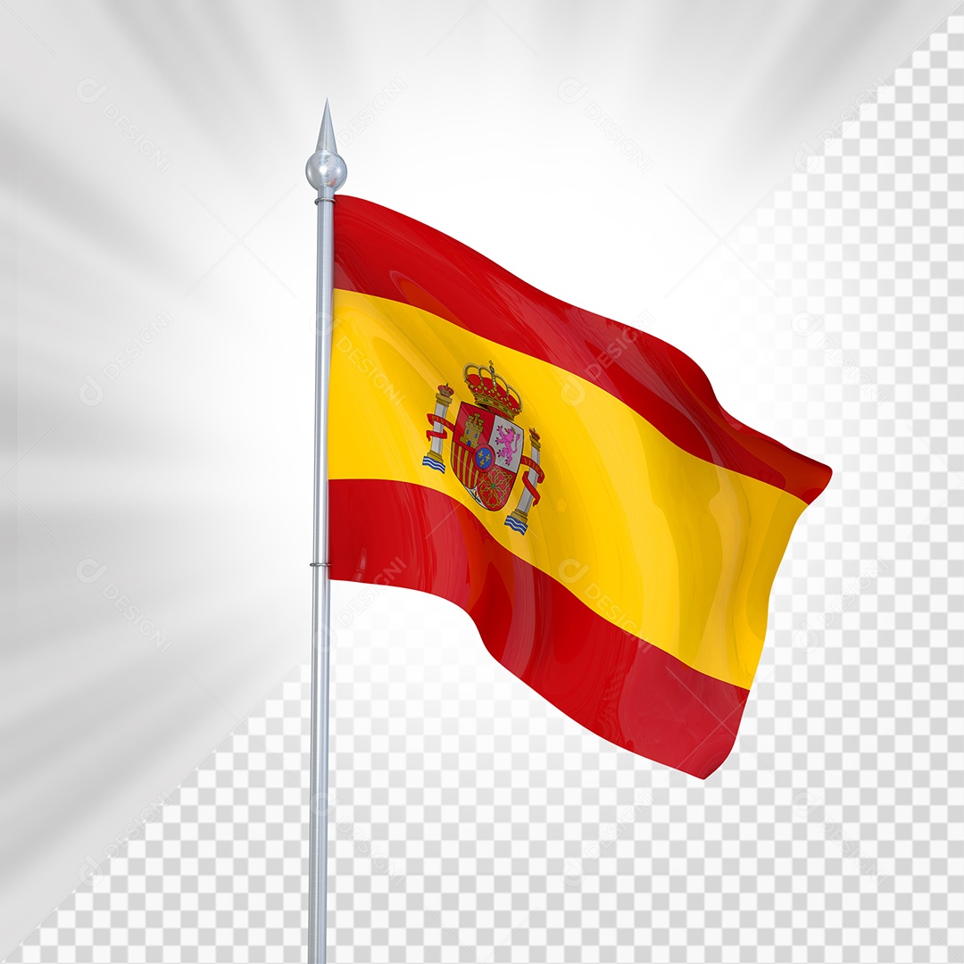 Espanha Bandeira 3D Elemento para Composição PSD