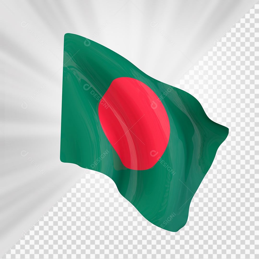 Bangladesh Bandeira 3D Elemento para Composição PSD