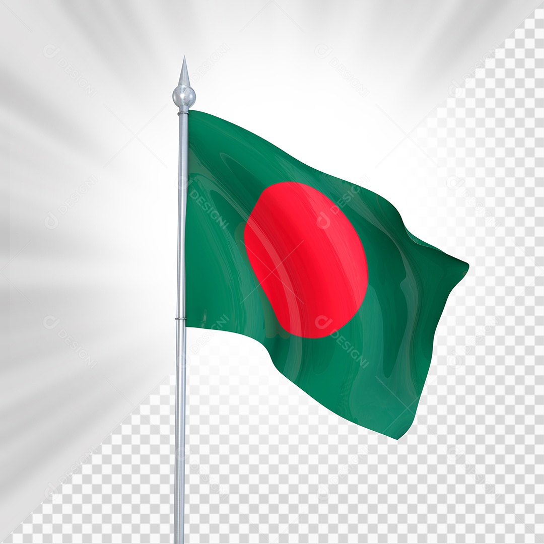 Bangladesh Bandeira 3D Elemento para Composição PSD