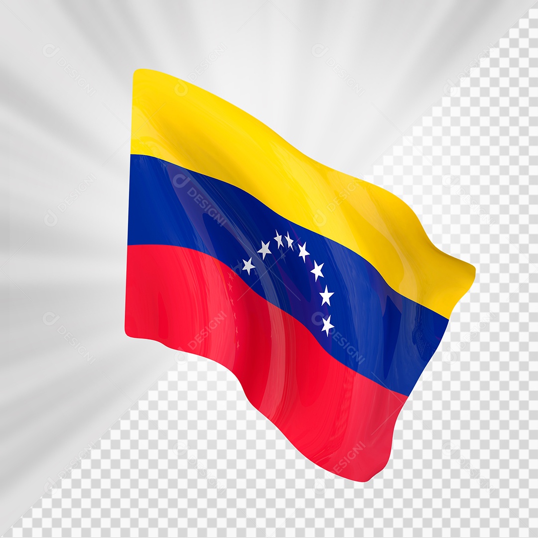 Venezuela Bandeira 3D Elemento para Composição PSD