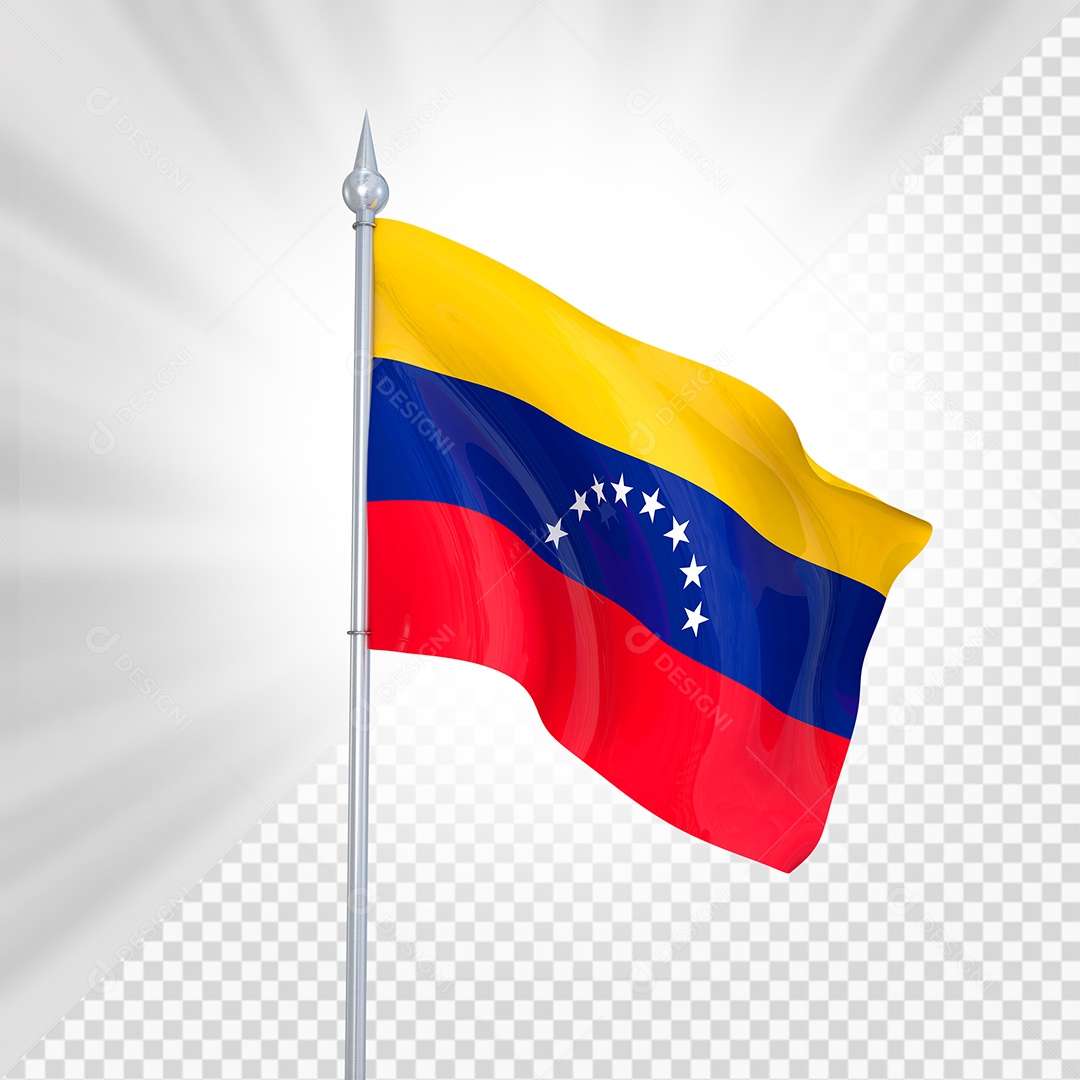Venezuela Bandeira 3D Elemento para Composição PSD