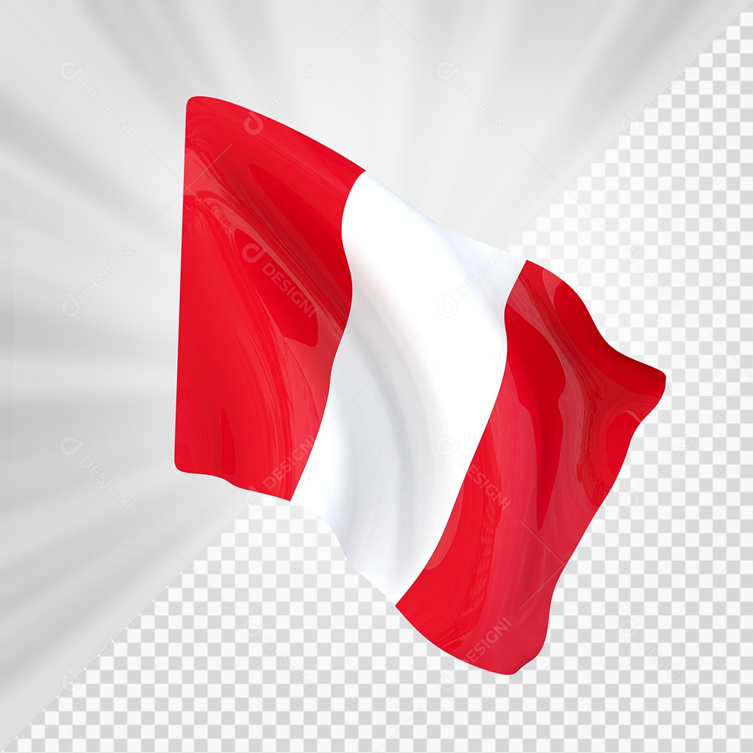 Peru Bandeira 3D Elemento para Composição PSD