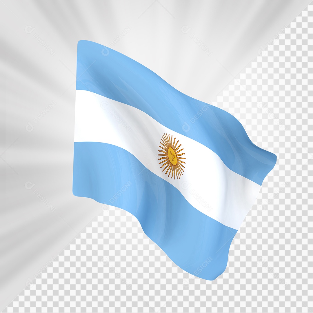 Argentina Bandeira 3D Elemento para Composição PSD