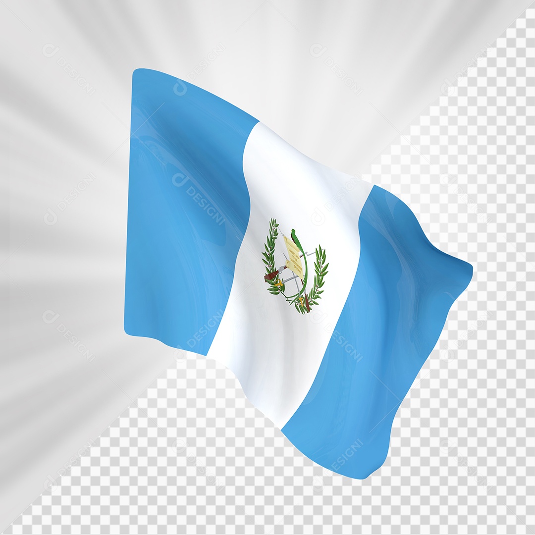Guatemala Bandeira 3D Elemento para Composição PSD
