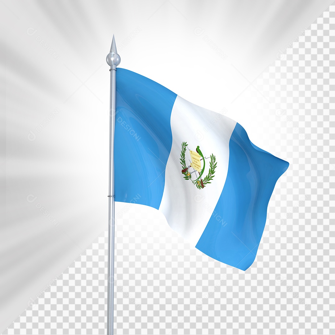 Guatemala Bandeira 3D Elemento para Composição PSD