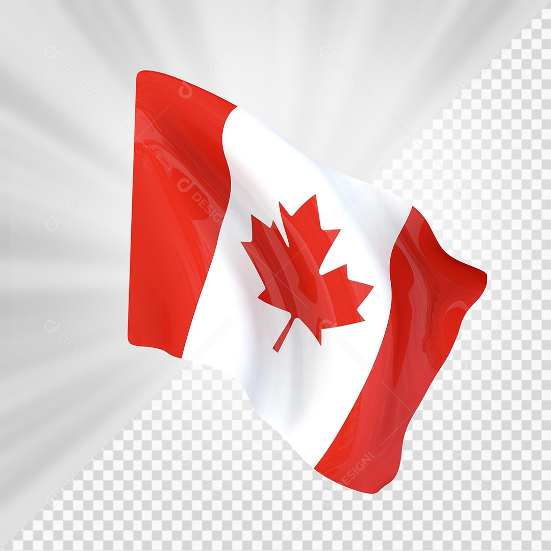 Canadá Bandeira 3D Elemento para Composição PSD