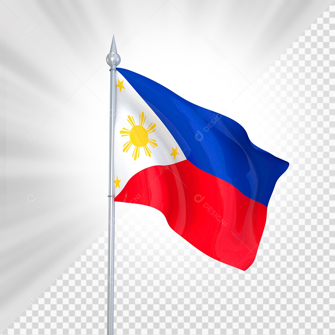 Filipinas Bandeira 3D Elemento para Composição PSD