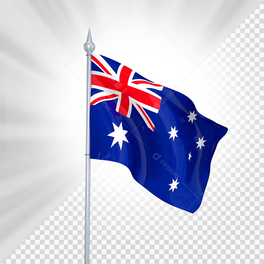 Austrália Bandeira 3D Elemento para Composição PSD