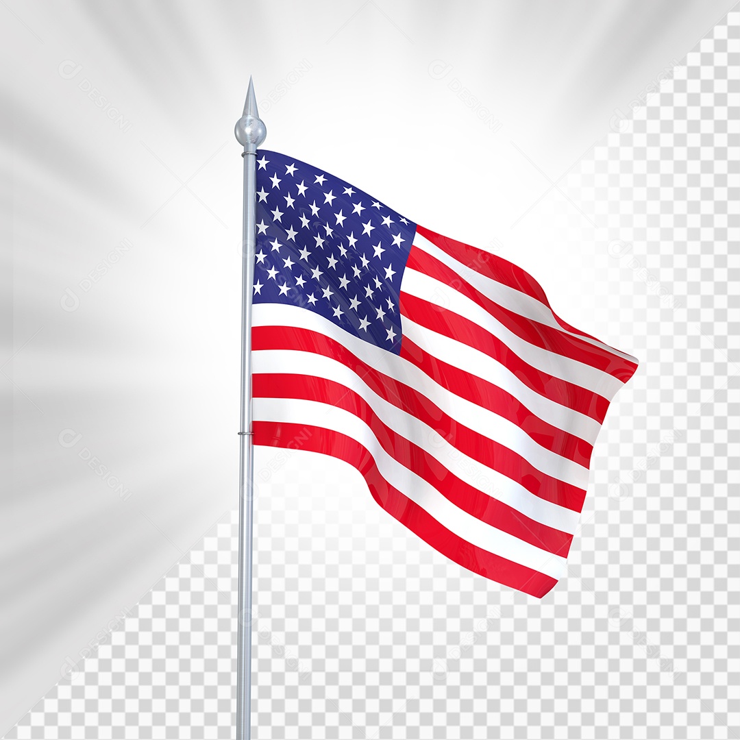 Estados Unidos Bandeira 3D Elemento para Composição PSD
