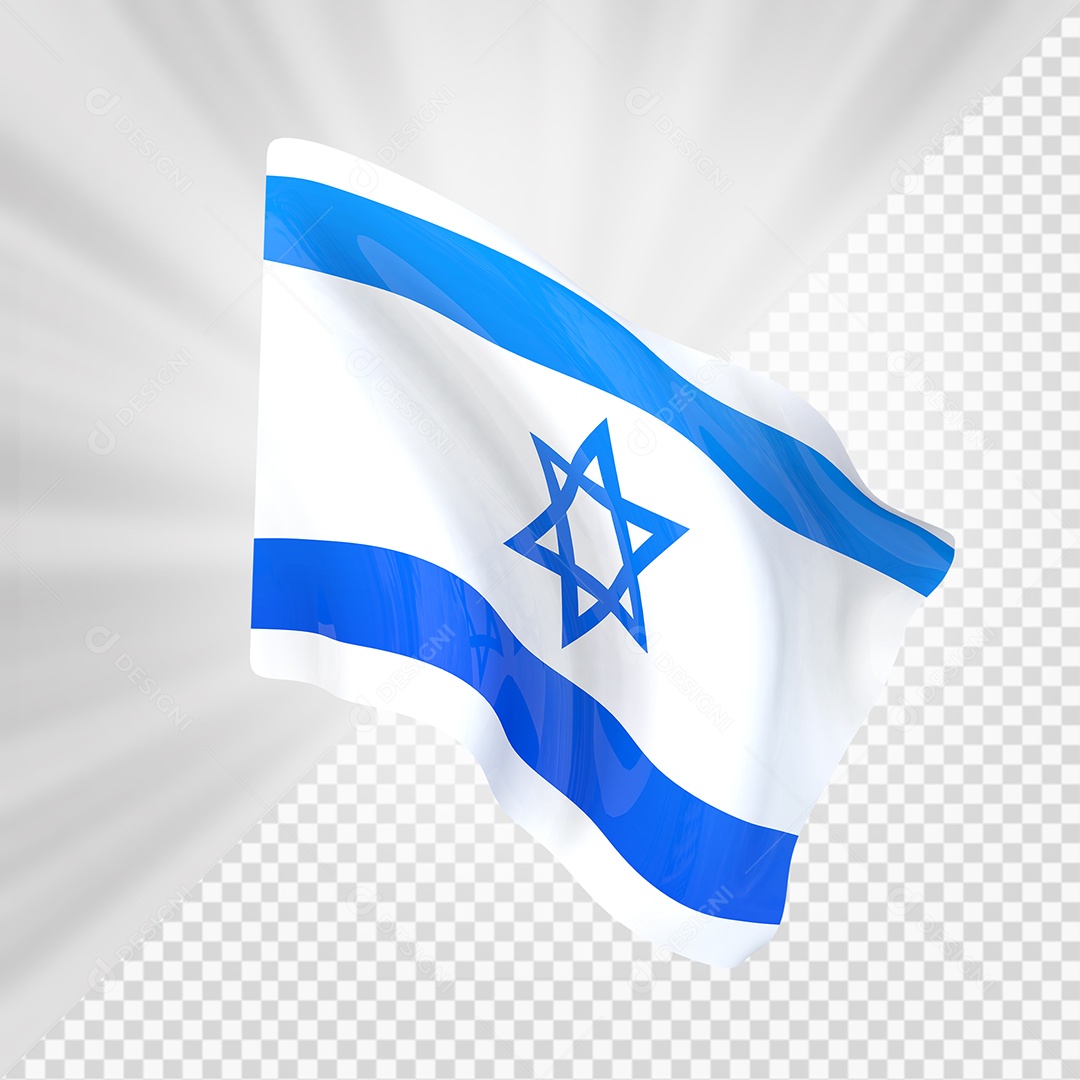 Israel Bandeira 3D Elemento para Composição PSD