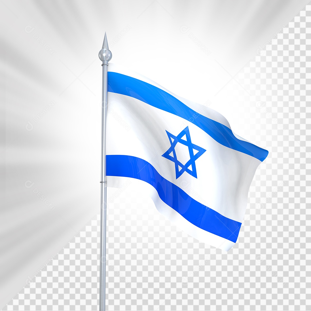 Israel Bandeira 3D Elemento para Composição PSD
