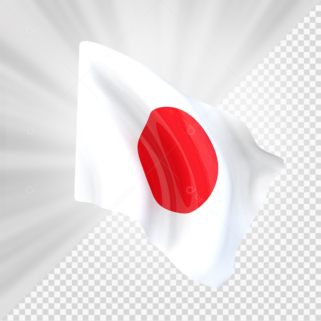Japão Bandeira 3D Elemento para Composição PSD