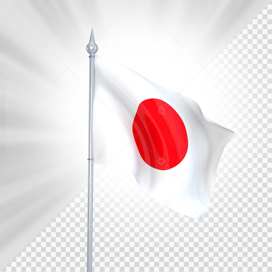 Japão Bandeira 3D Elemento para Composição PSD
