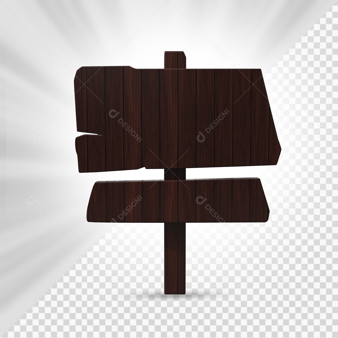 Placa de Madeira Escura Elemento 3D Para Composição PSD