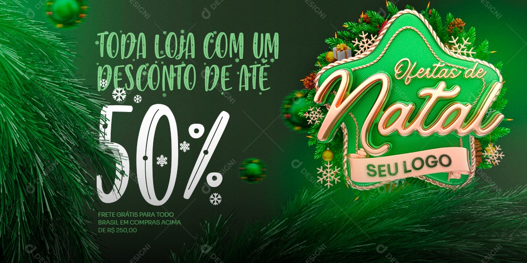 Banner Toda Loja com um Desconto de Até 50% Social Media PSD Editável