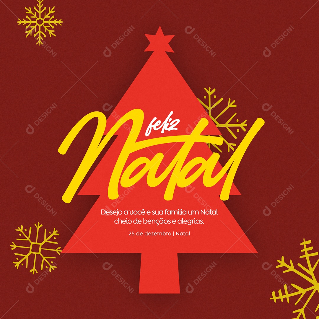 Desejo a Você e Sua Família um Natal Cheio de Bençãos Feliz Natal Social Media PSD Editável