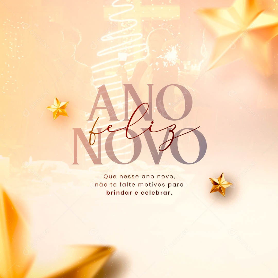 Que Nesse Ano Novo não te Falte Motivos para Celebrar Feliz 2023 Social Media PSD Editável