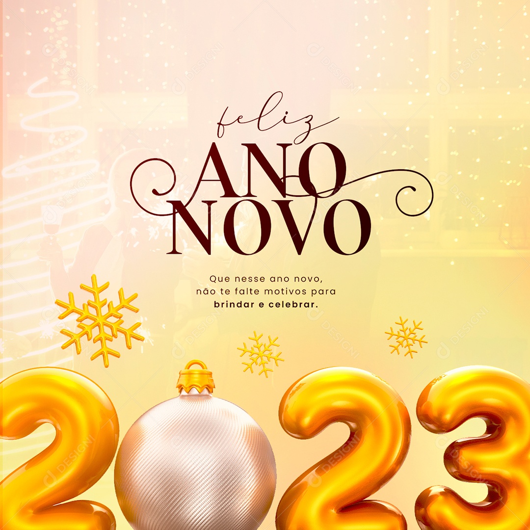 Que Nesse Ano Novo não te Falte Motivos para Celebrar Feliz 2023 Social Media PSD Editável