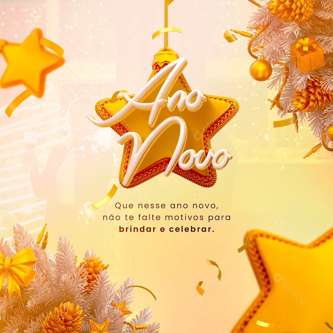 Que Nesse Ano Novo não te Falte Motivos para Celebrar Feliz 2023 Social Media PSD Editável