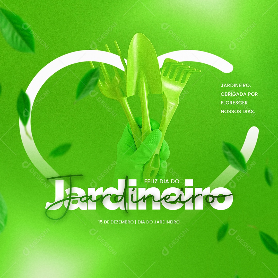Obrigada por Florescer Nossos Dias Dia do Jardineiro Social Media PSD Editável
