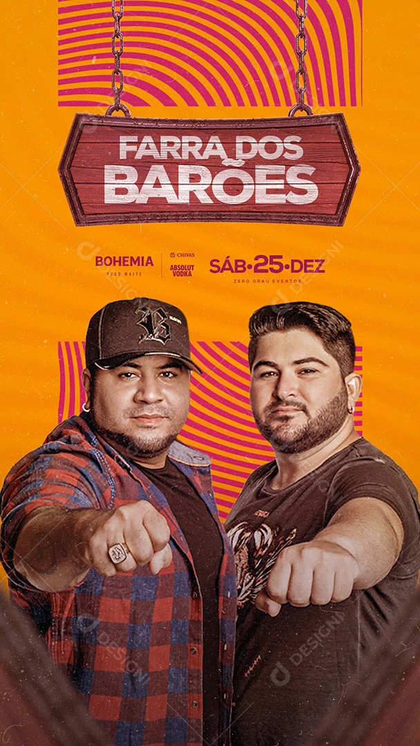 Flyer Show Barões da Pisadinha Story Social Media PSD Editável