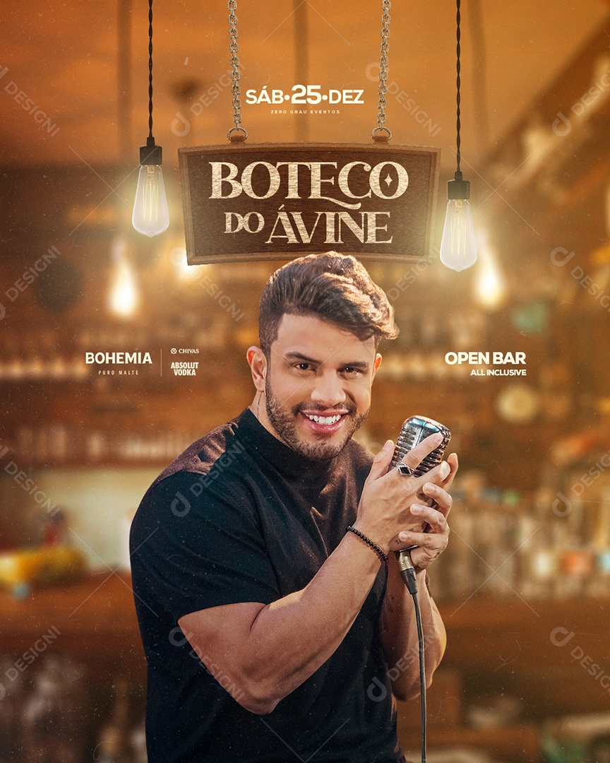Flyer Boteco do Ávine Social Media PSD Editável