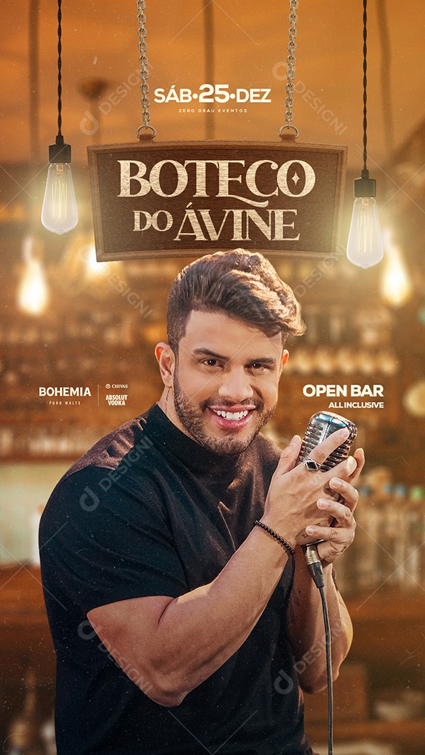 Flyer Boteco do Ávine Story Social Media PSD Editável