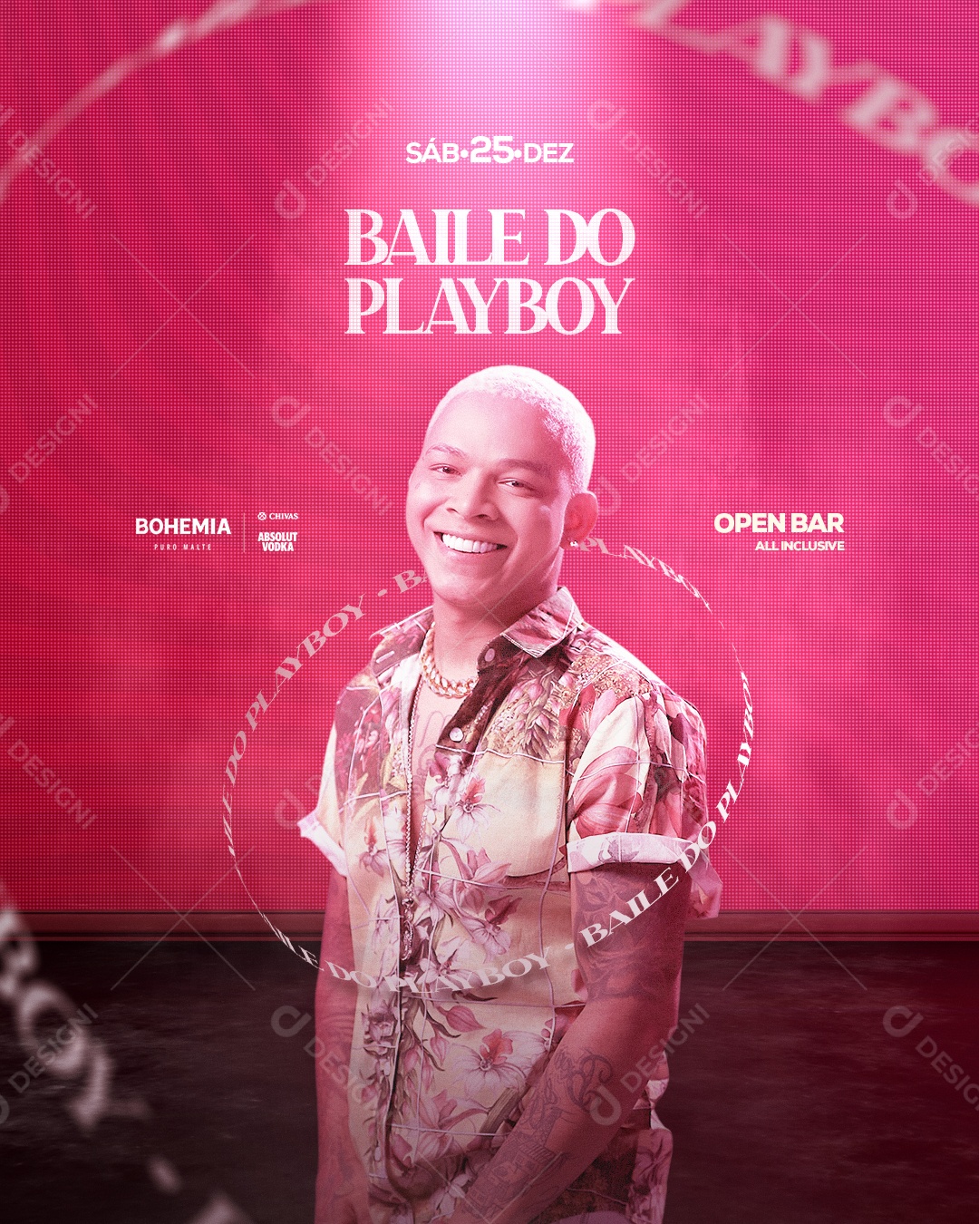 Flyer Show Baile do PlayBoy Social Media PSD Editável