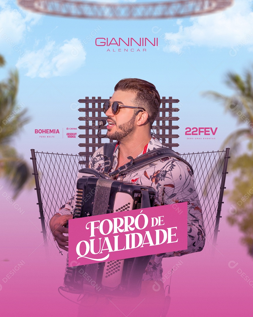 Flyer Show Giannini Alencar Story Social Media PSD Editável