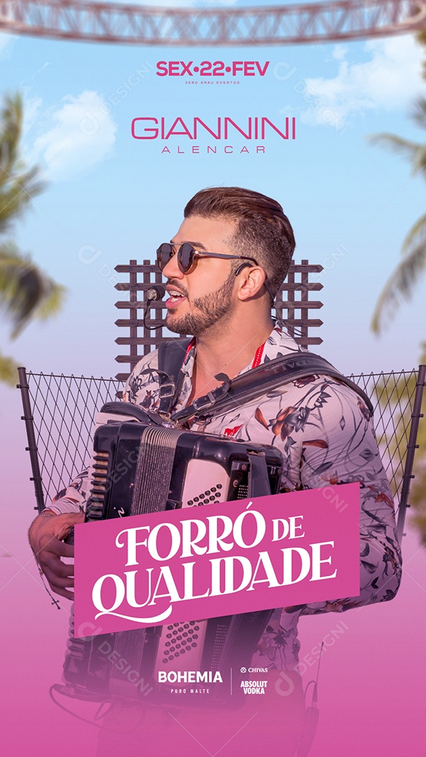 Flyer Show Giannini Alencar Story Social Media PSD Editável