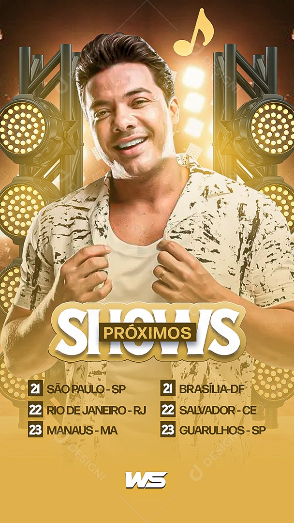 Flyer Proximos Shows Wesley Safadão Story Social Media PSD Editável