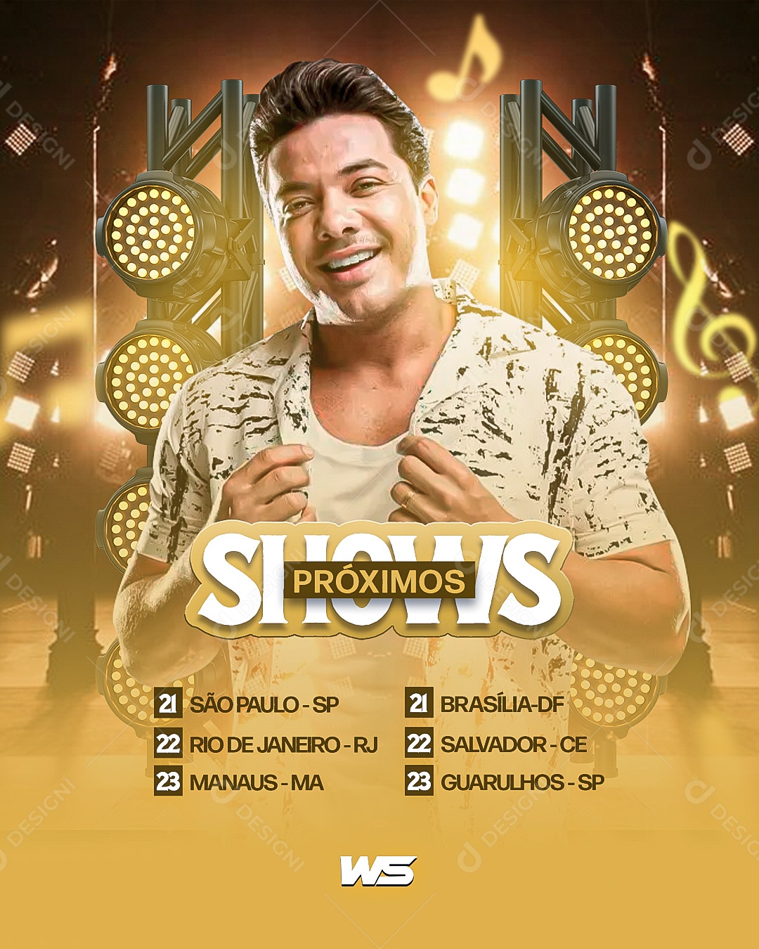 Flyer Proximos Shows Wesley Safadão Social Media PSD Editável